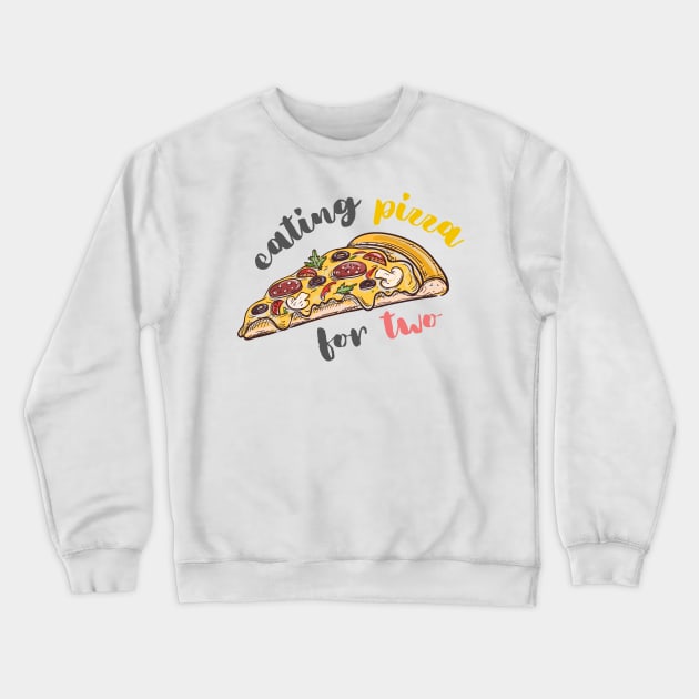 Cool Vintage Eating Pizza For Two | Pizza Slice Crewneck Sweatshirt by casualism